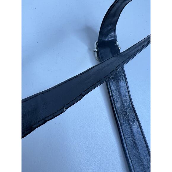 Leather Biker Bag Motorcycle Pouch Black Fringe Casper’s Leather USA Small - Picture 10 of 13